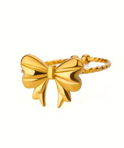 Tied In Love Bow Ring (Gold Plated)
