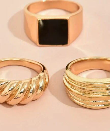 Black Koe Ringset (Gold Plated)