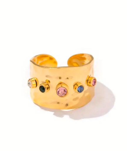 Asra Stoned Ring (Gold Plated)