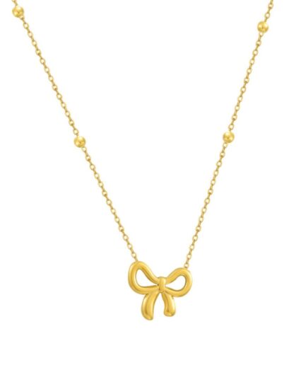 Tied In Love Bow Pendant (Gold Plated)