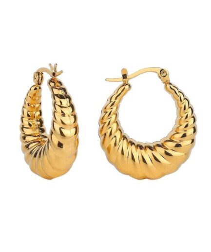 Flat Croissant Hoops (Gold Plated)
