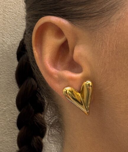 Lovestruck Heart Earrings (Gold Plated)