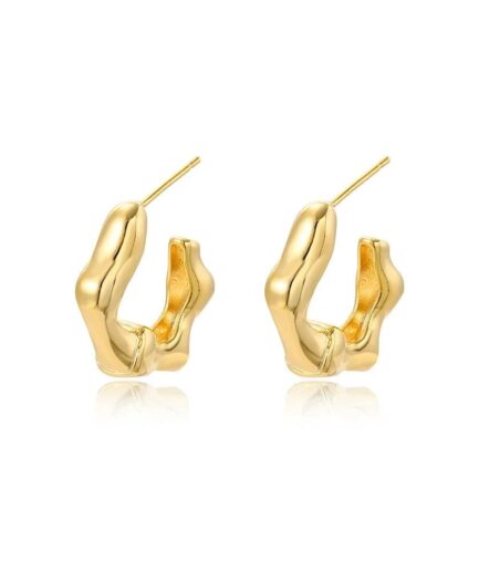 Lysa Waved Hoop (Gold Plated)